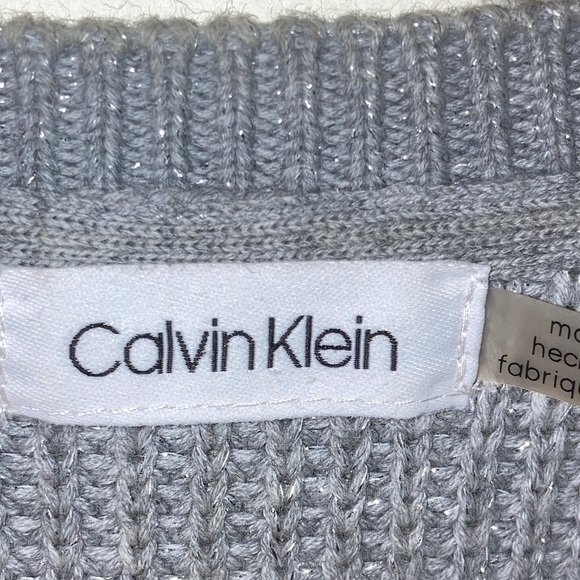 Calvin Klein Gray Knit Crew Neck Sweater XL - Picture 2 of 8